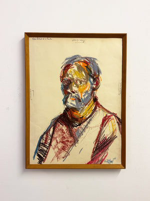 Barry De More – Portrait of a Painter, Pastel on Paper, Signed & Framed