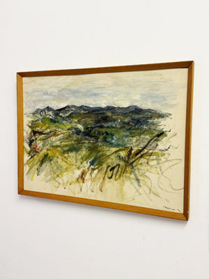 Felix Robbins – Abstract Landscape, 1996, Oil Painting Signed & Framed