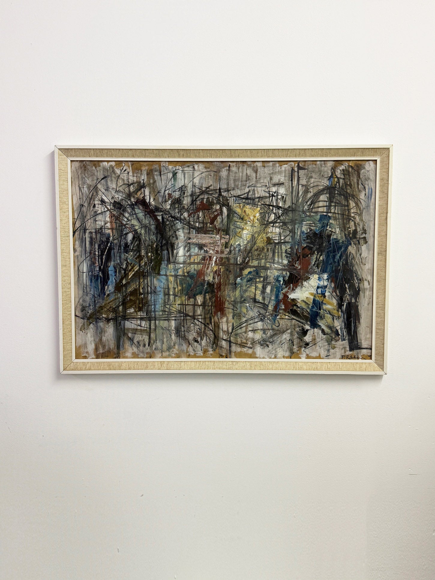 Felix Robbins Large Abstract Oil Painting - Signed Original Artwork