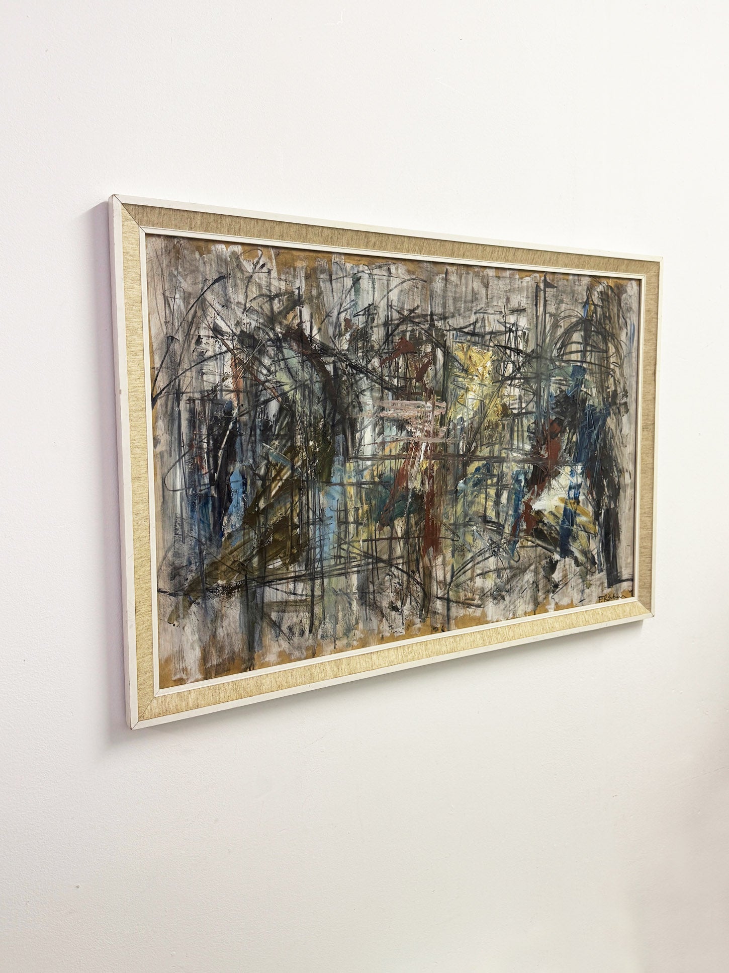 Artist Robbins Retta Felix Robbins Large Abstract Oil Painting - Signed Original Artwork ...