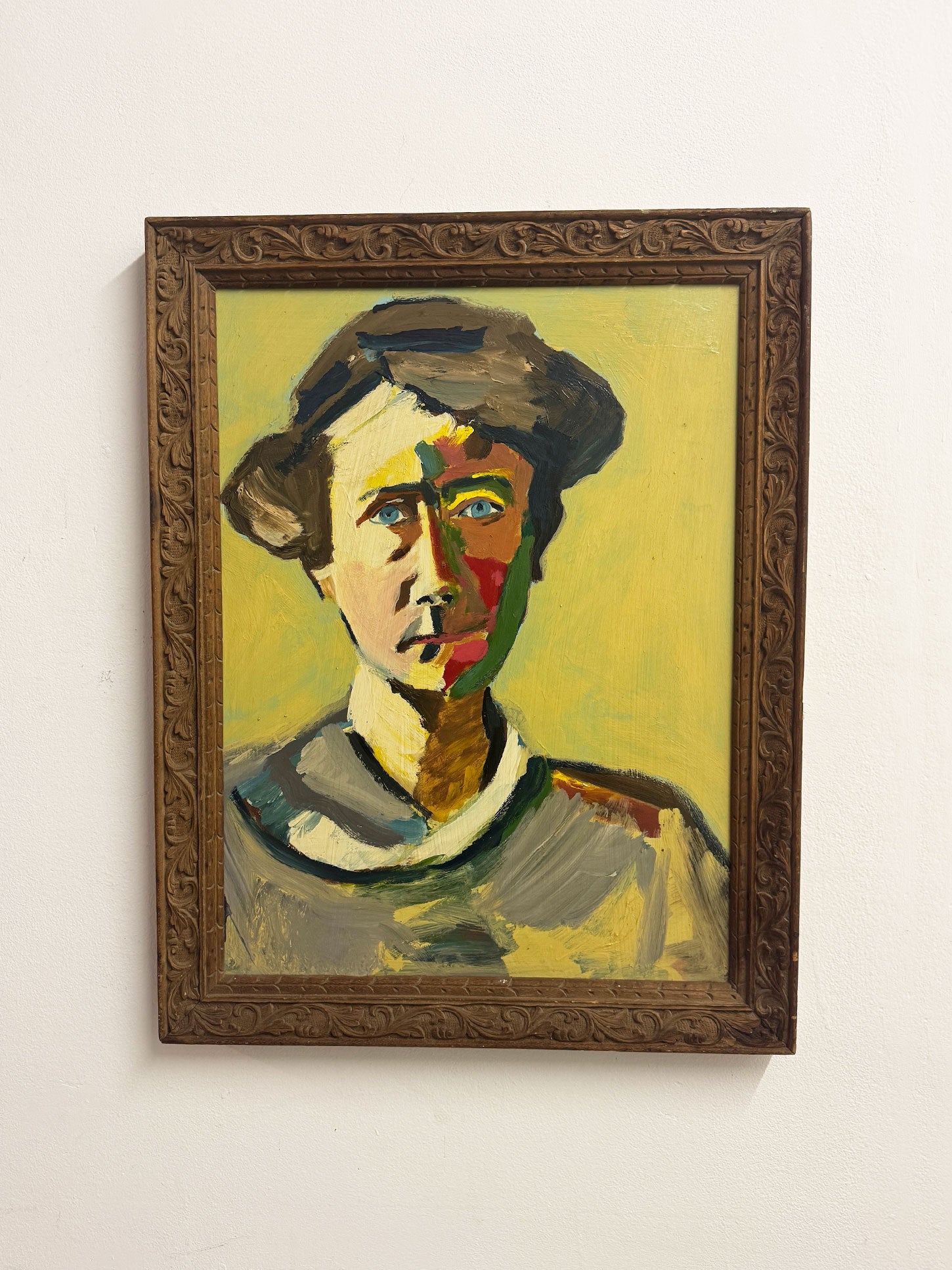Expressionist Portrait in the Style of Gabriele Münter – Bold Modernist Oil Painting