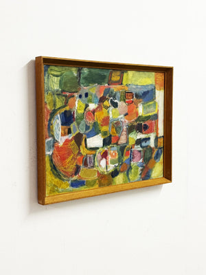 Jean Taprell Clark, Figure in a Landscape - Mid-Century Modernist Abstract British Oil Painting