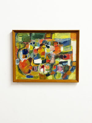 Jean Taprell Clark, Figure in a Landscape - Mid-Century Modernist Abstract British Oil Painting