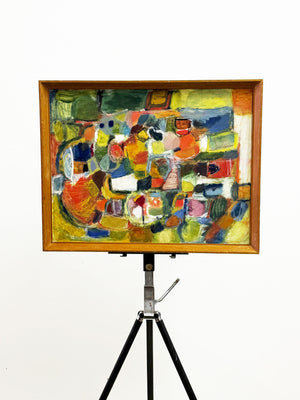 Jean Taprell Clark, Figure in a Landscape - Mid-Century Modernist Abstract British Oil Painting