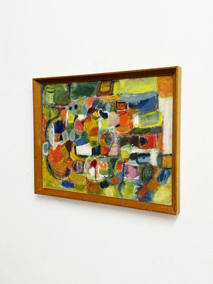 Jean Taprell Clark, Figure in a Landscape - Mid-Century Modernist Abstract British Oil Painting