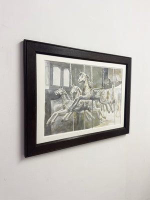 Mid-Century Fairground Carousel Horses Painting, Keith Banks