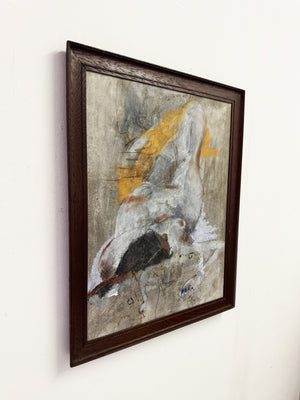 Large Late 20th Century Abstract Female Nude Painting