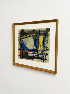 Martin Walton Modernist Abstract Pastel Drawing, Signed and Dated