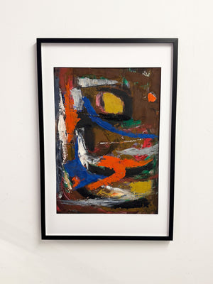 Large Mid-Century Abstract Oil Painting