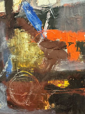Mid-Century Textured Abstract Oil Painting