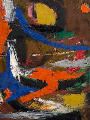 Large Mid-Century Abstract Oil Painting