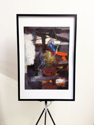 Mid-Century Textured Abstract Oil Painting