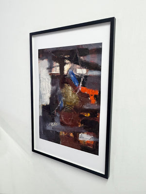 Mid-Century Textured Abstract Oil Painting