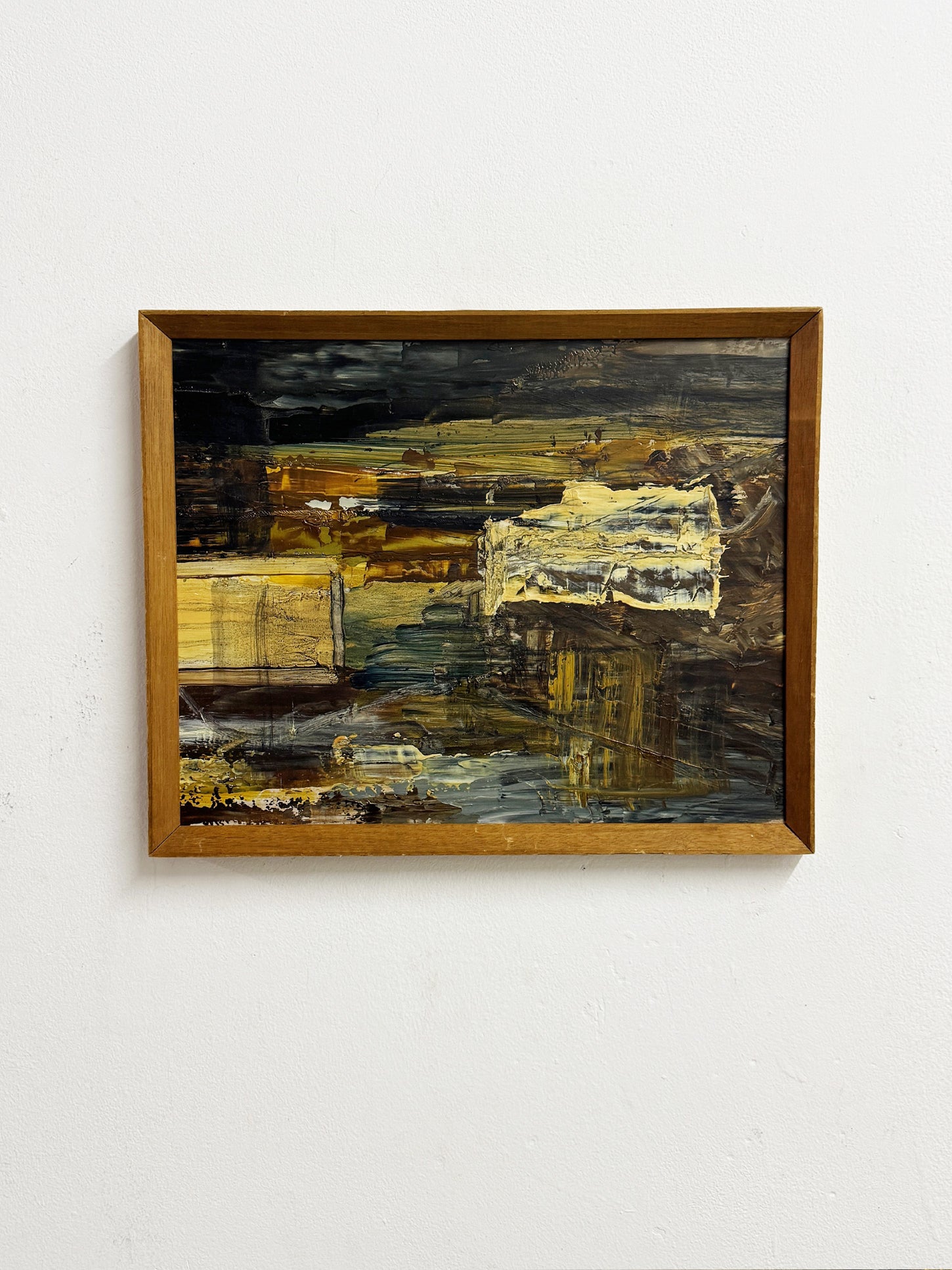 Mid-Century Vintage Swedish Scandinavian Abstract Oil Painting c.1960s