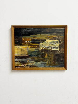 Mid-Century Vintage Swedish Scandinavian Abstract Oil Painting c.1960s