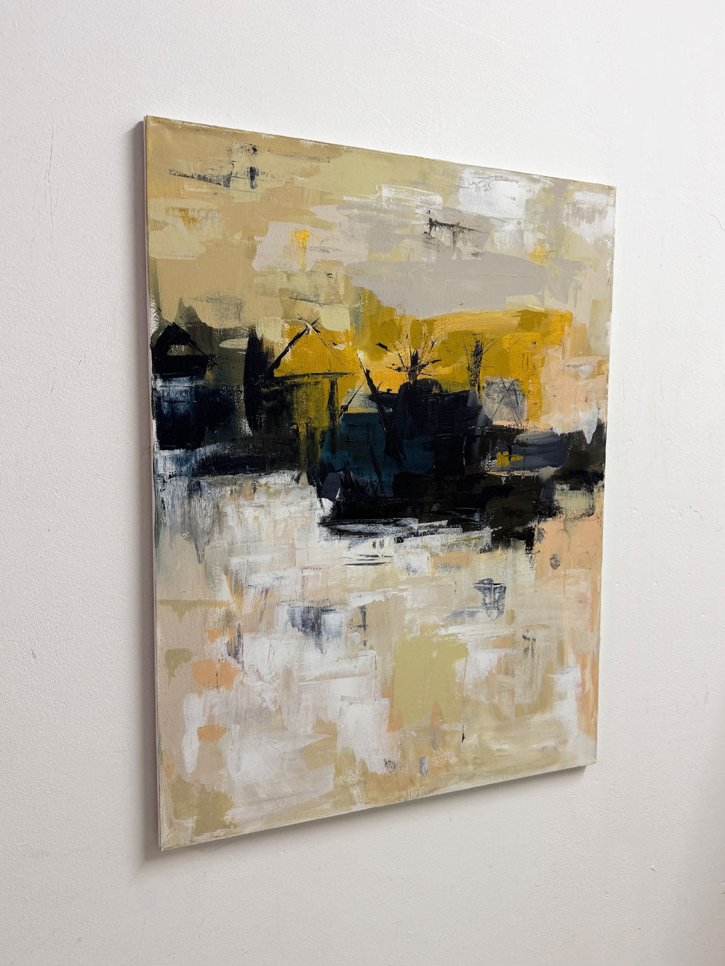 Large Mid-Century Abstract Expressionist Signed Canvas Painting