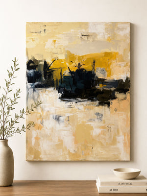 Large Mid-Century Abstract Expressionist Signed Canvas Painting