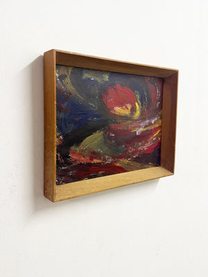 Mid-Century Swedish School Abstract Landscape Oil Painting