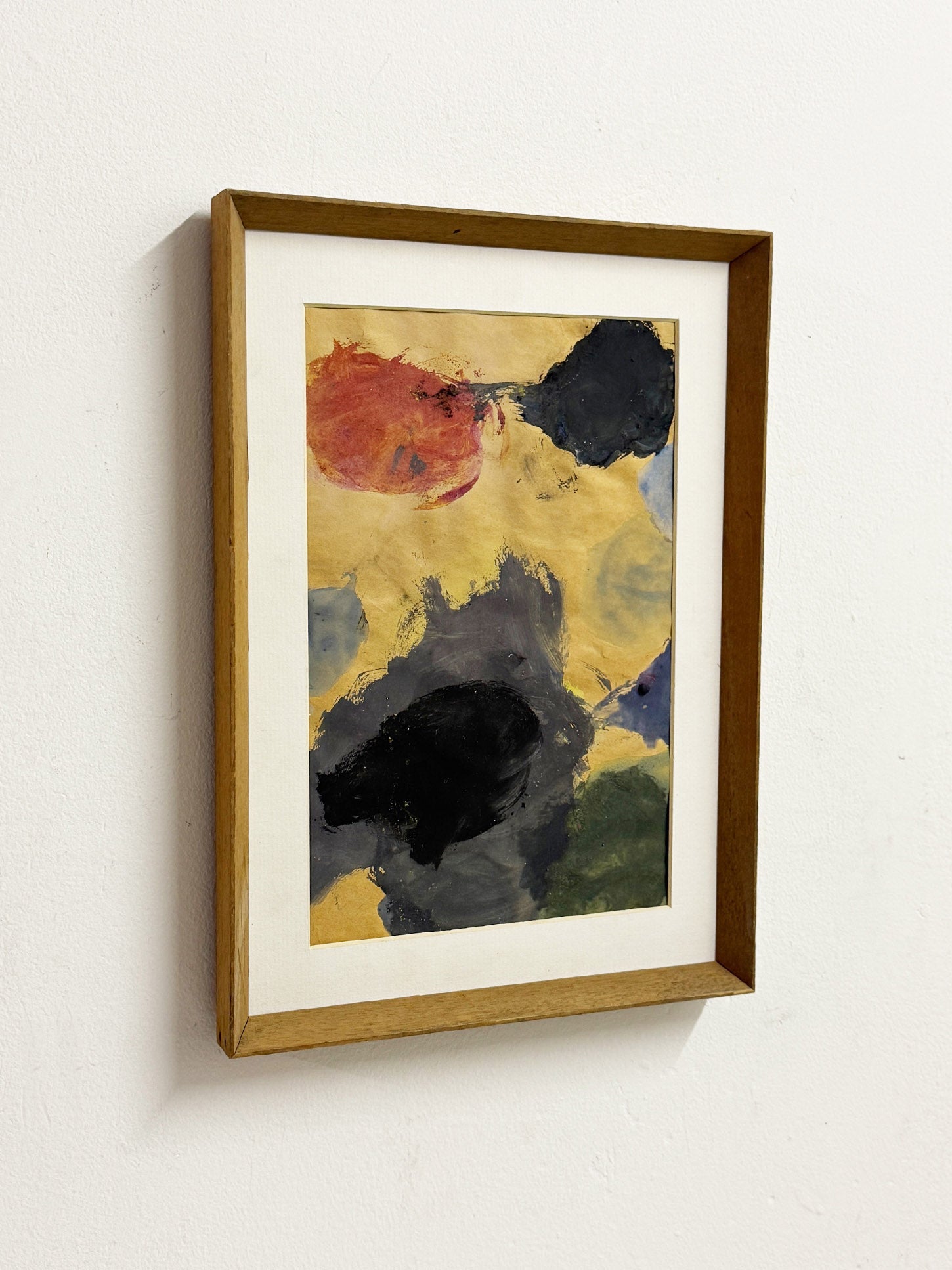 Mid-Century Vintage Swedish Scandinavian Expressionist Abstract Painting c.1960s