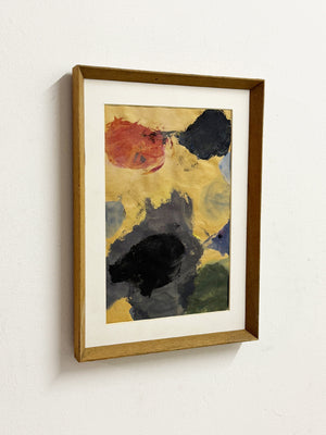 Mid-Century Vintage Swedish Scandinavian Expressionist Abstract Painting c.1960s