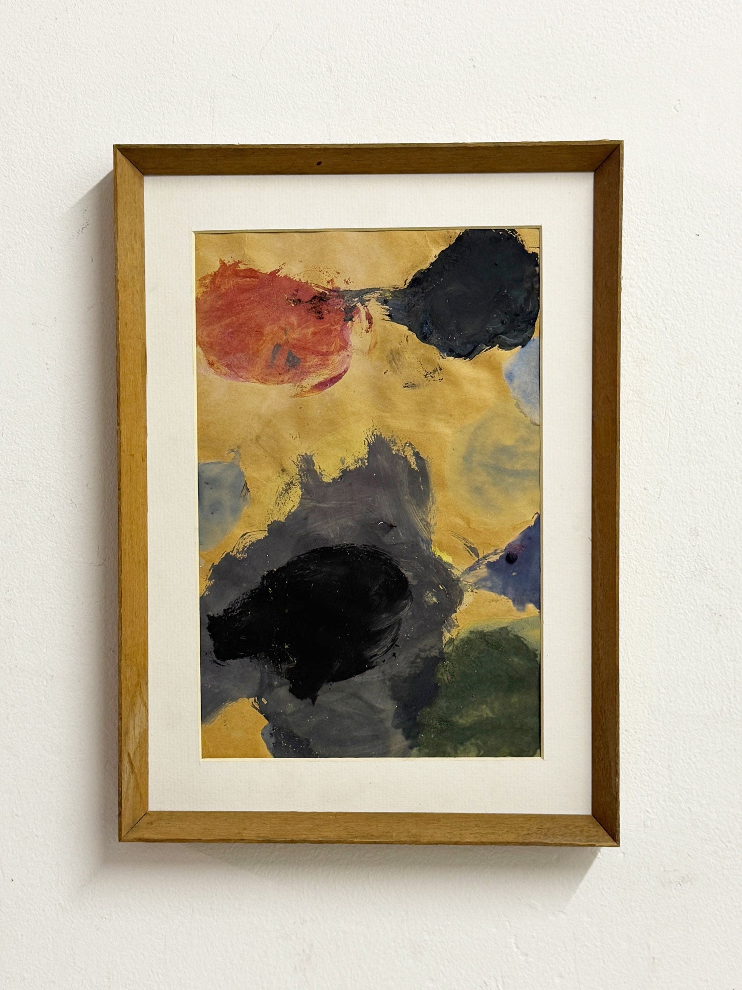 Mid-Century Vintage Swedish Scandinavian Expressionist Abstract Painting c.1960s