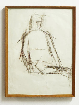 Scandinavian School, Mid-Century Cubist Figurative Study Drawing