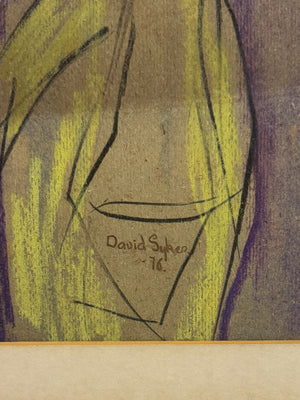 David Sykes 1970s Mid-Century Figural Abstract Painting