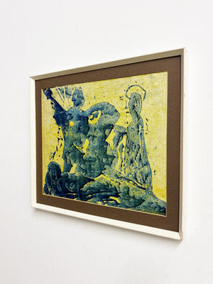 Mid Century Ink Wash Painting