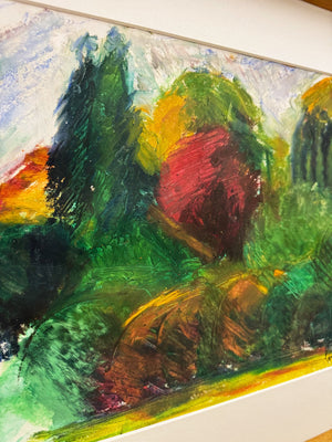 Mid-Century Modernist Abstract Landscape Painting