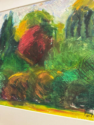 Mid-Century Modernist Abstract Landscape Painting