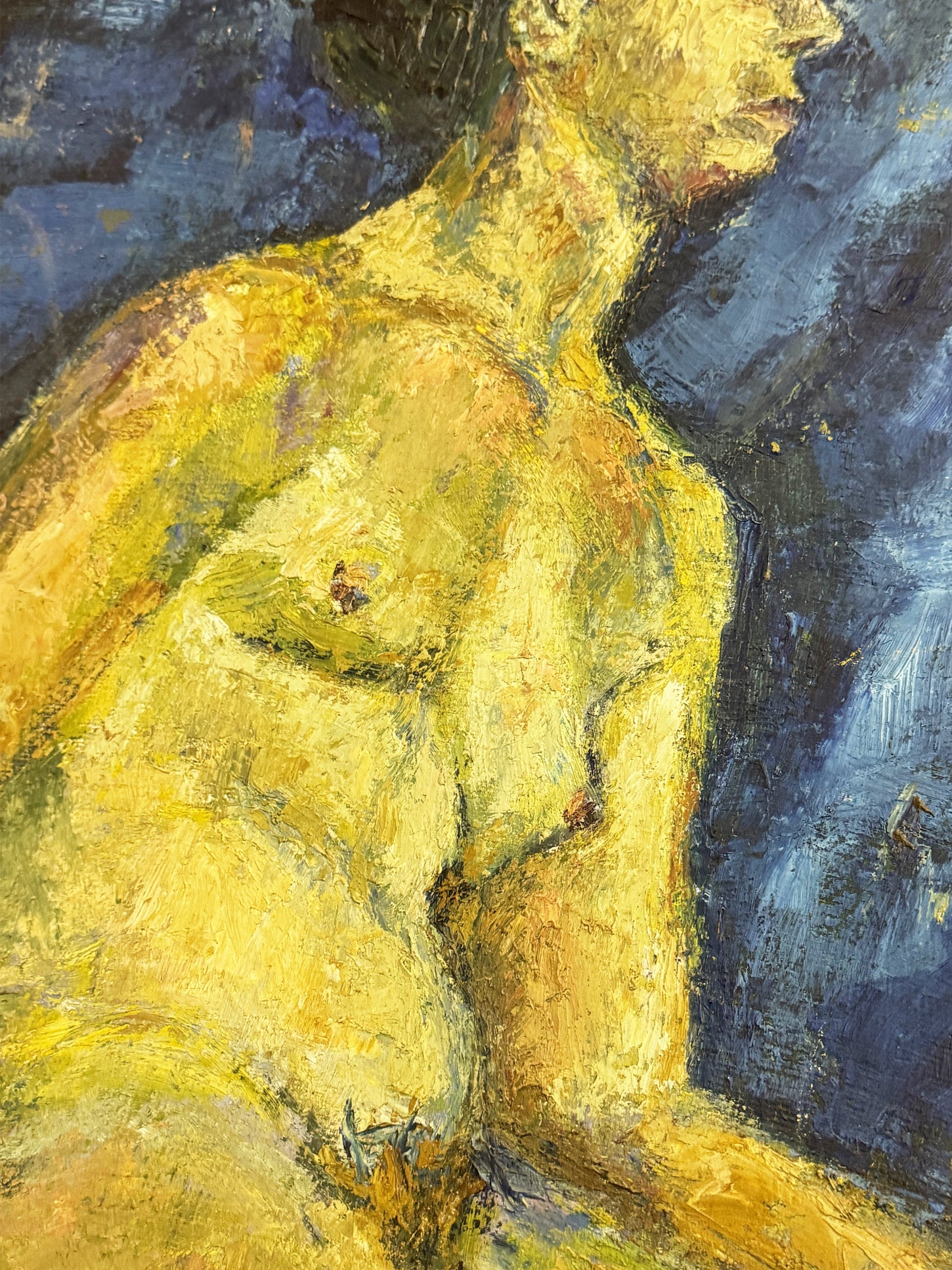 Mid-Century Expressionist Nude Oil Painting