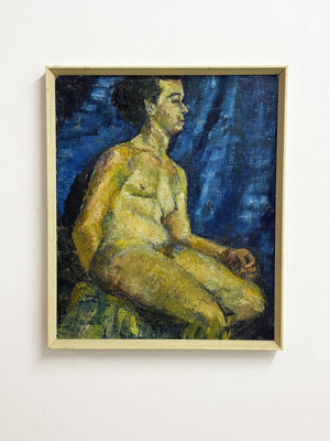 Mid-Century Expressionist Nude Oil Painting
