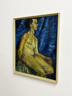 Mid-Century Expressionist Nude Oil Painting