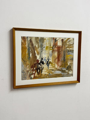 Mid-Century Abstract Expressionist Oil Painting