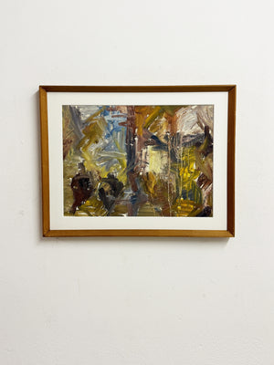Mid-Century Abstract Expressionist Oil Painting