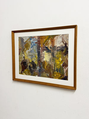 Mid-Century Abstract Expressionist Oil Painting