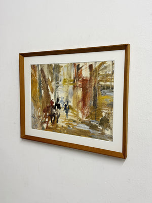 Mid-Century Abstract Expressionist Oil Painting