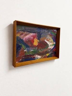 Mid-Century Swedish School Abstract Landscape Oil Painting