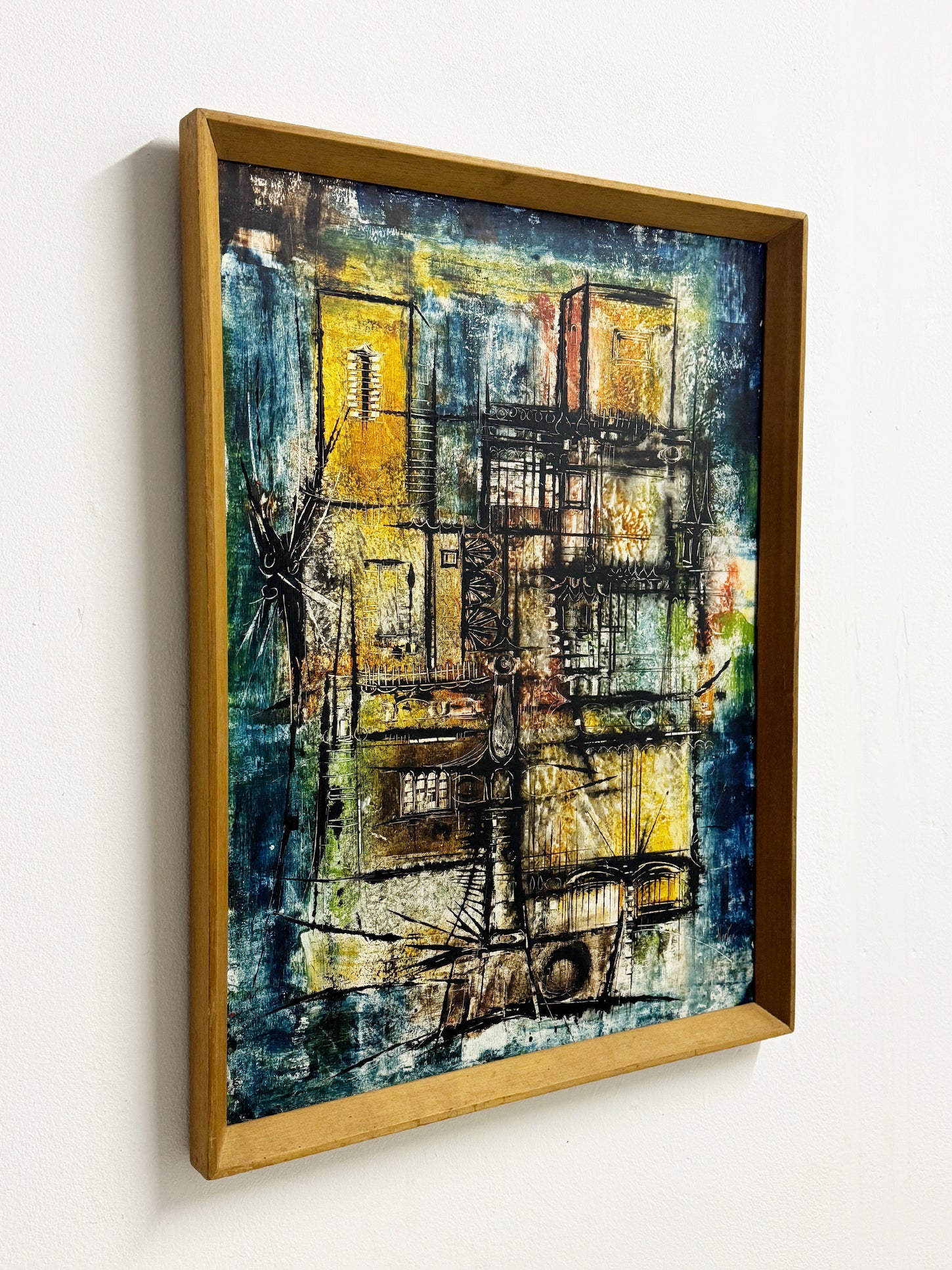 Mid Century Abstract Oil Painting, Signed Norton