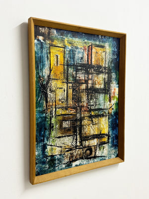 Mid Century Abstract Oil Painting, Signed Norton