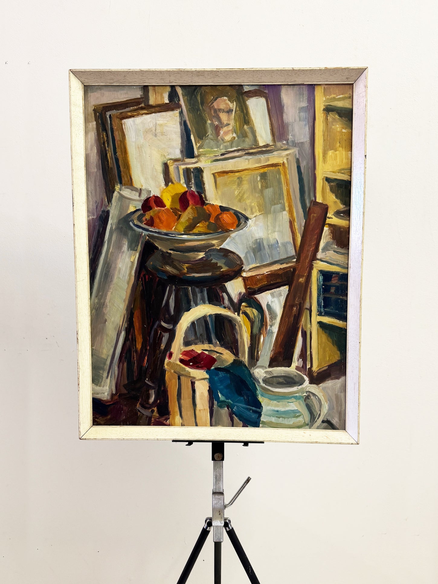 Mid-Century Vintage Still Life Studio Oil Painting, Owen Rowley