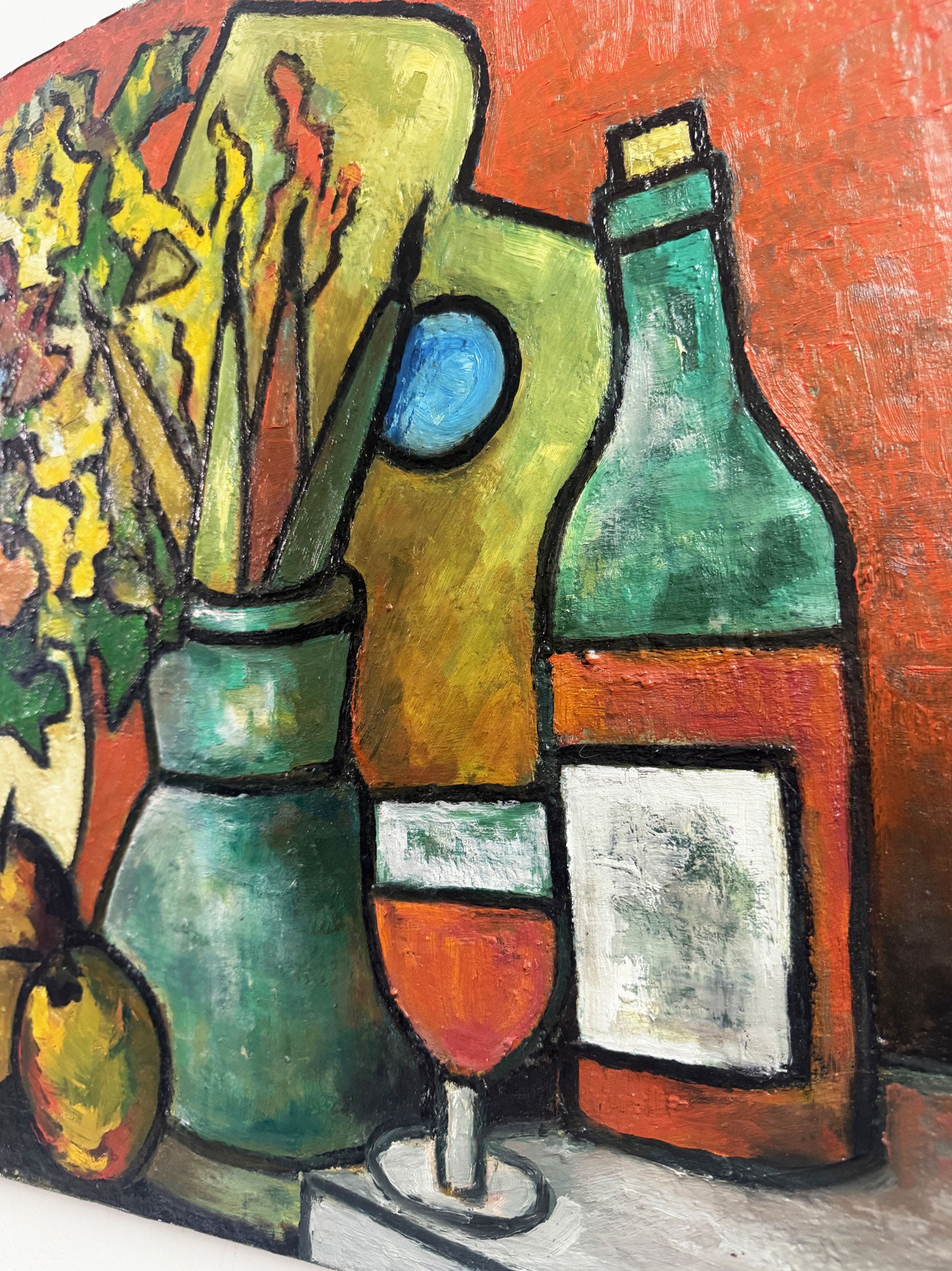 Paul Petit Mid-Century French Still Life Abstract Oil Painting