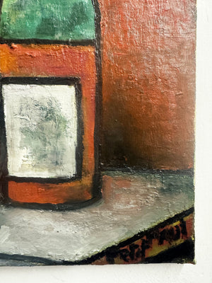 Paul Petit Mid-Century French Still Life Abstract Oil Painting