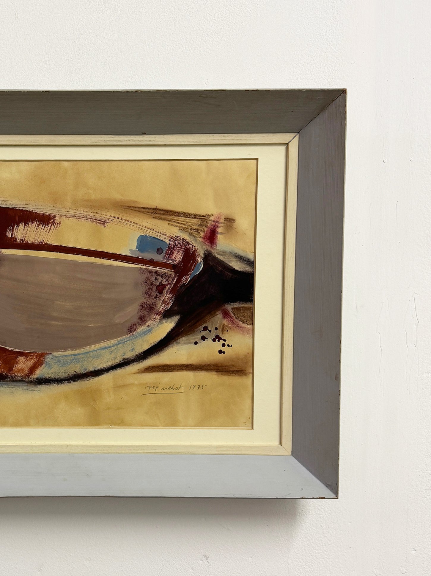 Mid Century Vintage Original Artwork Spanish Abstract Painting by Pep Nebot 1975