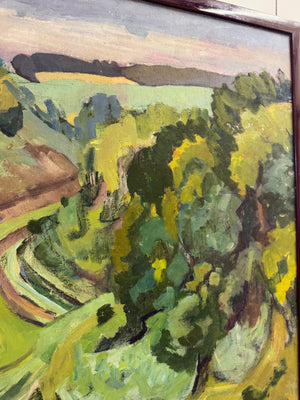 Mid-Century British Landscape Oil Painting by Sylvia Bergin Rowley - Arundel Park
