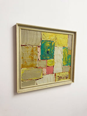 Terence Wood, Original Abstract Impasto Oil Painting Cubist Textured Composition