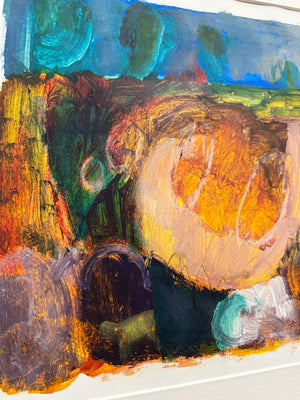 Mid-Century Modernist Abstract Landscape Painting