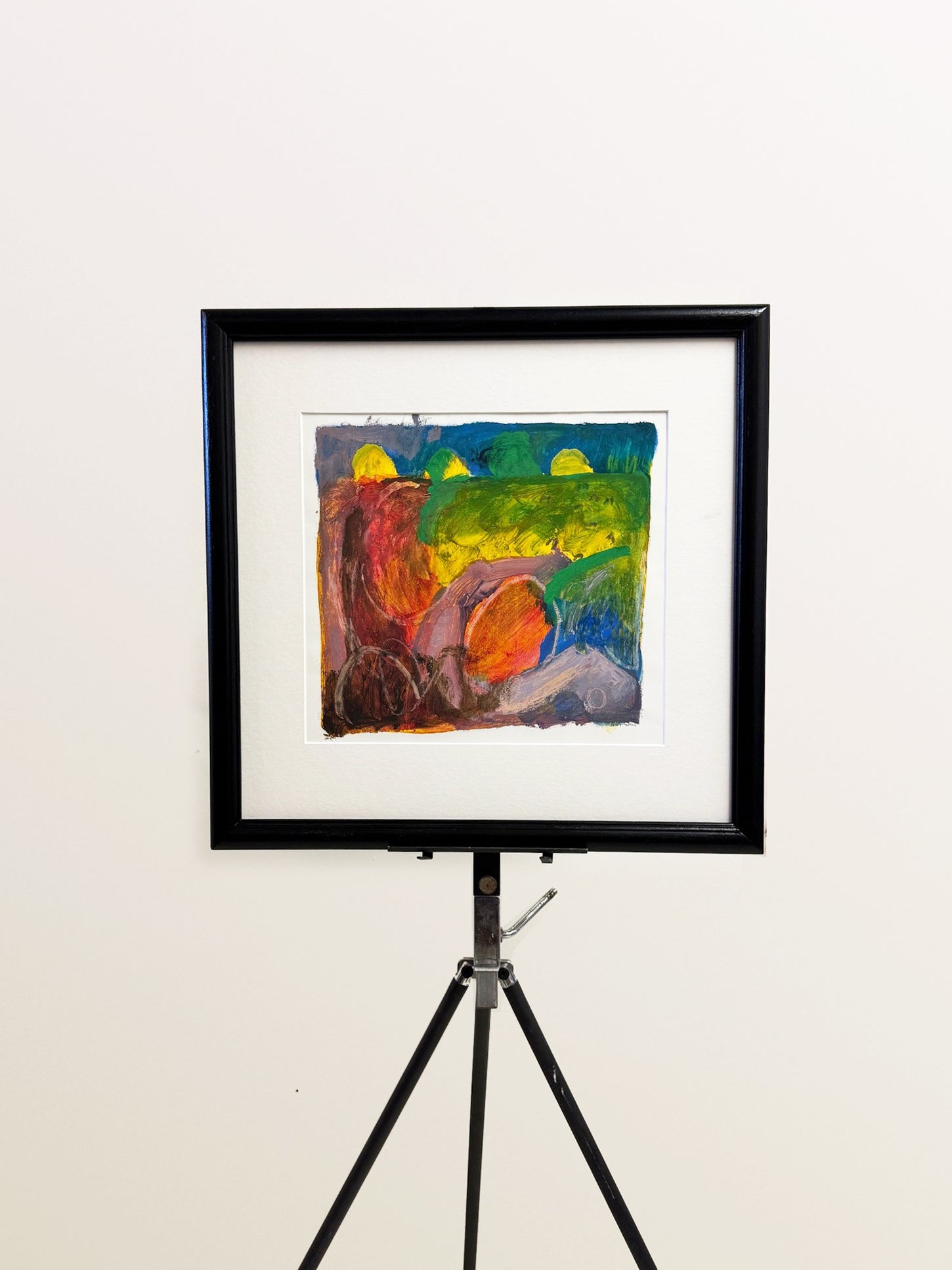 Mid-Century Modernist Abstract Landscape Painting
