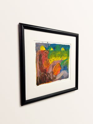 Mid-Century Modernist Abstract Landscape Painting