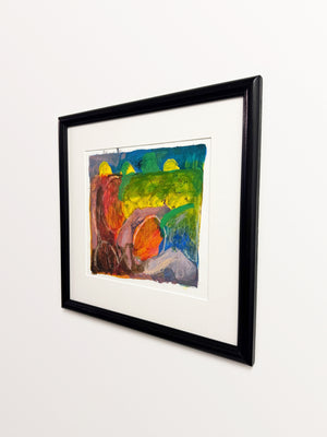 Mid-Century Modernist Abstract Landscape Painting